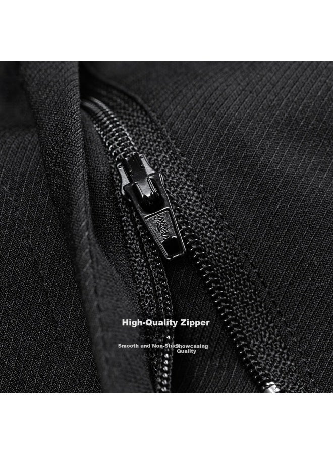 Firs Men's Casual Pants Summer Cool Breathable Micro-elastic Twill Smooth Drape Slim Fit Long Trousers - Image 3