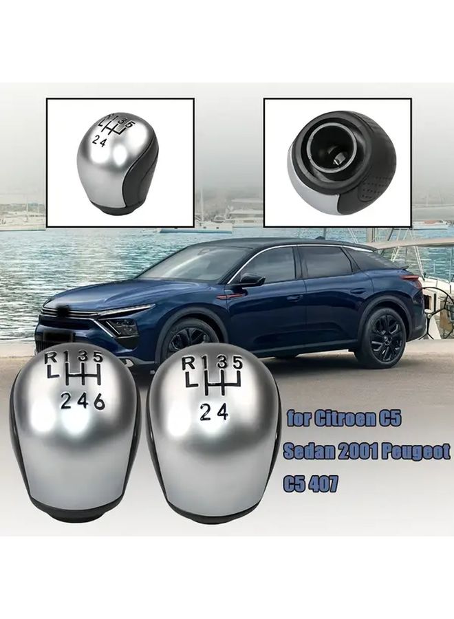 Manual 6 Gears Gear Shift Knob Lever ABS Grip for Citroen C5 Peugeot 407 2001 2008 - Image 1