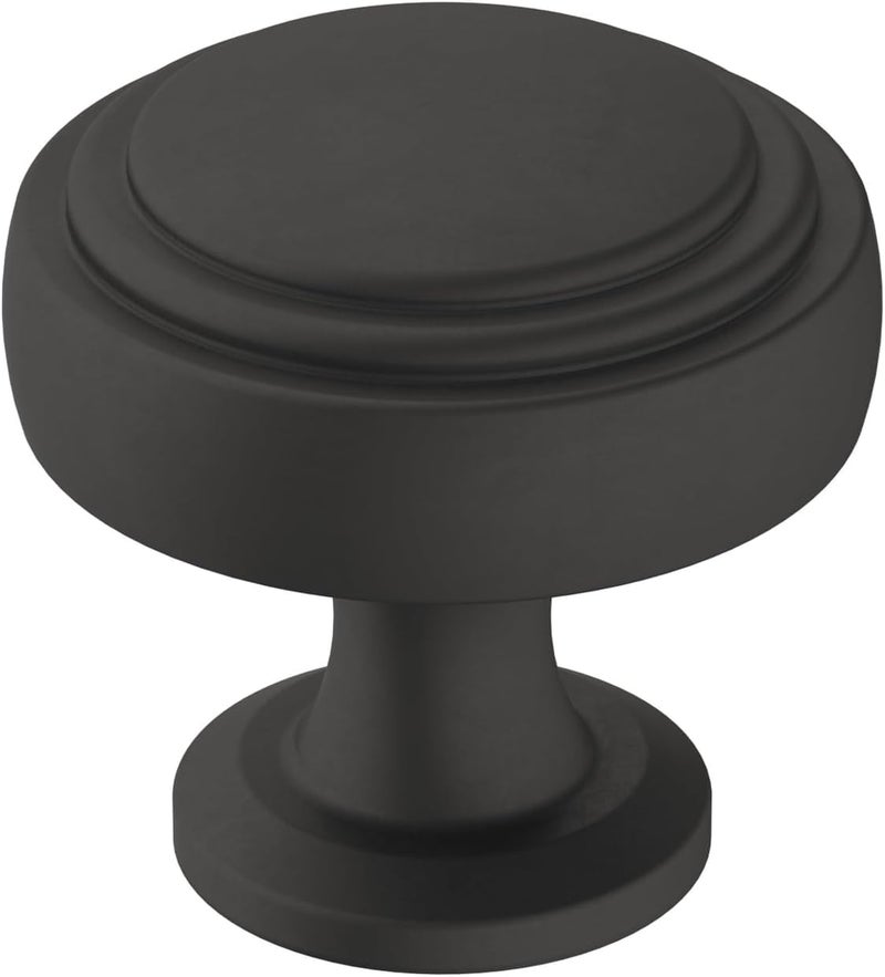 Amerock Cabinet Knob Matte Black 114 inch 32 mm Diameter Winsome 1 Pack Drawer Knob Cabinet Hardware
