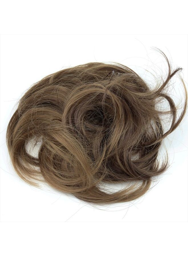 CAISHA PRETTYSHOP Synthetic Fiber Hairpiece Scrunchie Scrunchy Updo Slightly Wavy Brown Mix G31B - Image 2