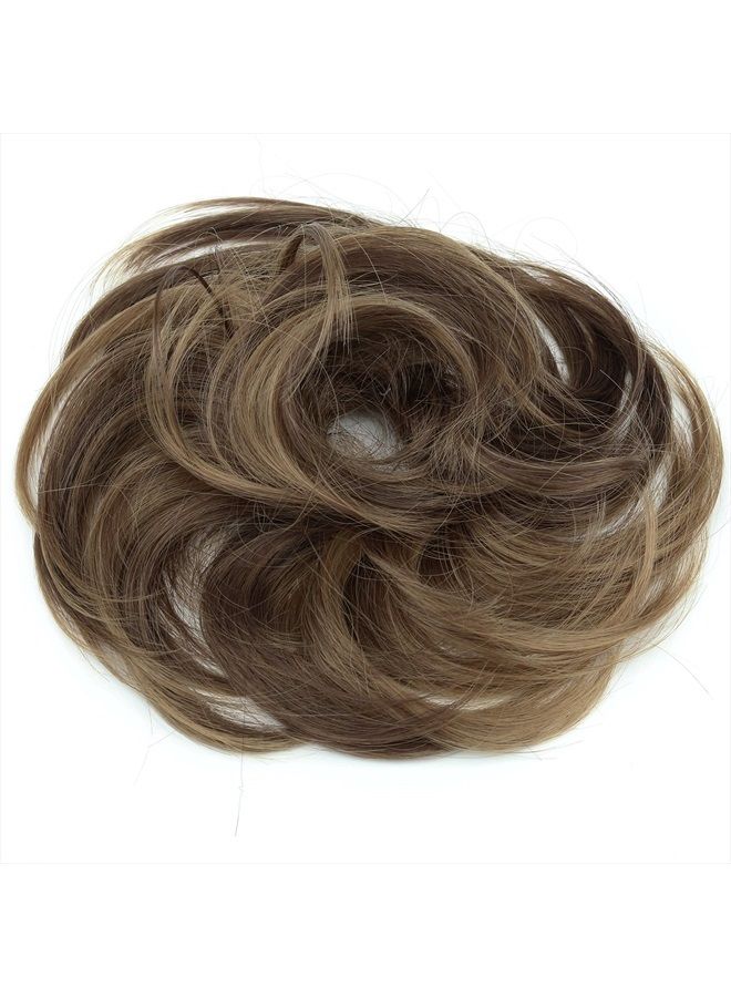 CAISHA PRETTYSHOP Synthetic Fiber Hairpiece Scrunchie Scrunchy Updo Slightly Wavy Brown Mix G31B - Image 5