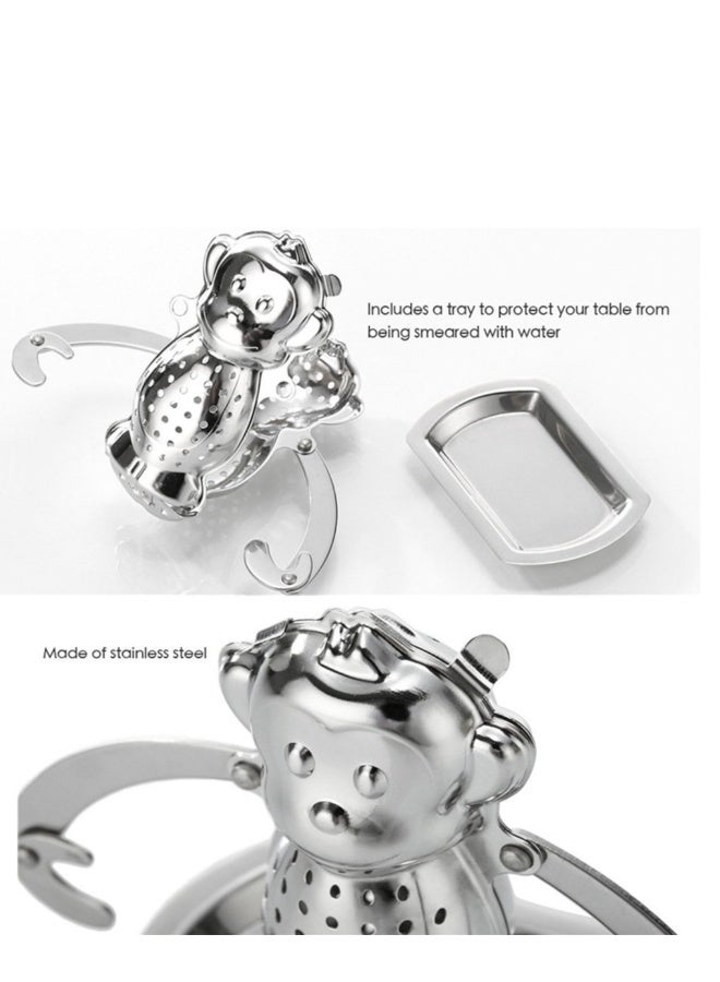 2pcs Stainless Steel Tea Strainer Silicone Tea Infuser Stainless Tea Kettle Metal Tea Strainer Stainless Steel Coffee Infuser Fine Mesh Tea Strainer Rubber Tea Infuser Tea Leaker  - Image 2