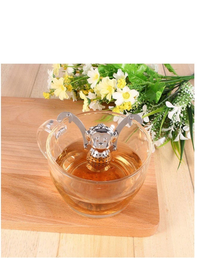 2pcs Stainless Steel Tea Strainer Silicone Tea Infuser Stainless Tea Kettle Metal Tea Strainer Stainless Steel Coffee Infuser Fine Mesh Tea Strainer Rubber Tea Infuser Tea Leaker  - Image 4