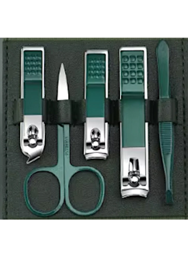 Blume Beauty 12 pieces premium Manicure set in leather case. Elegant dark Green colour Manicure Set Nail Clippers Manicure Tool Set for Personal  Care - Image 3