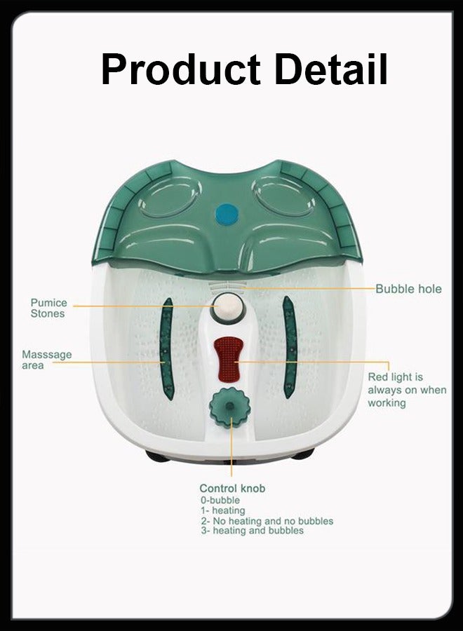 Foot Spa Bath Tub Massager With 3 Modes Stress Relief For Tired Feet Portable Pedicure Basin Heated Electric Detox Machine - Image 2