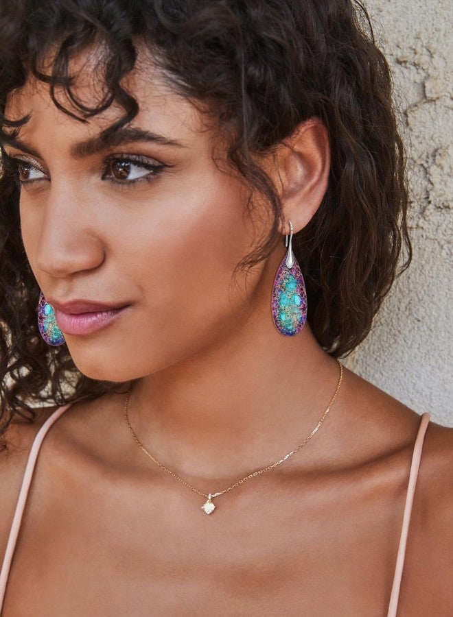 Wovanoo Natural Stone Earrings Waterdrop Stone Dangle Earrings for Women, alloy - Image 3