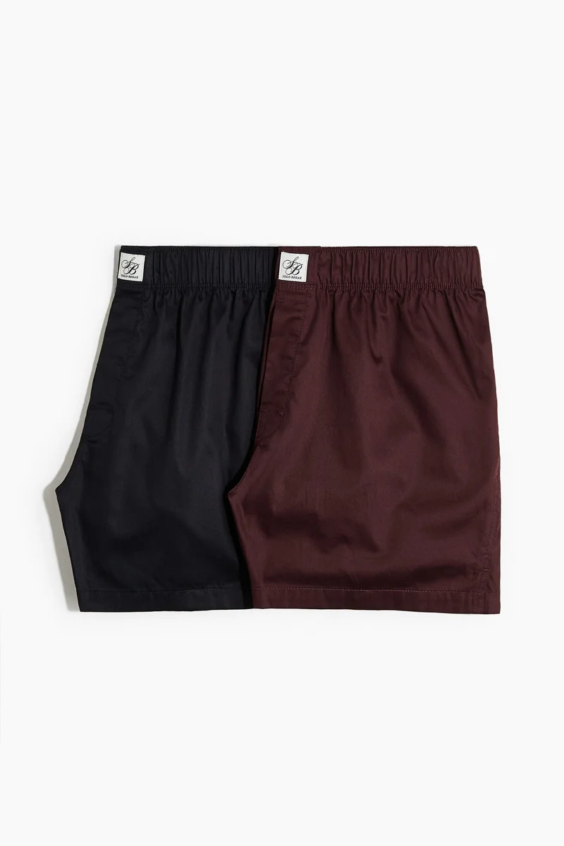 H&M 2-pack Woven cotton sateen boxer shorts