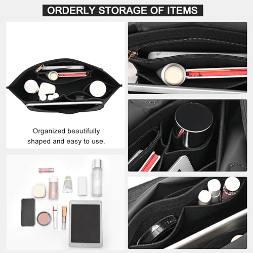 LOUKAYCCI Felt Purse Organizer Insert for Longchamp Le Pliage M Handbag Insert (Medium, Black) - Image 5