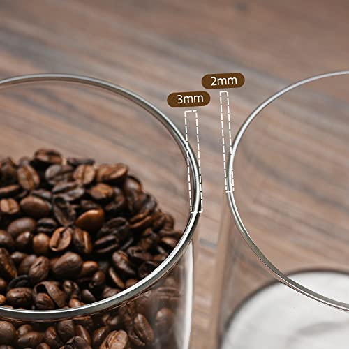 umieo Glass Food Storage Containers with Bamboo Lids Large Glass Food Storage Jars for Coffee Bar Tea Sugar (‎Clear Glass) - Image 4