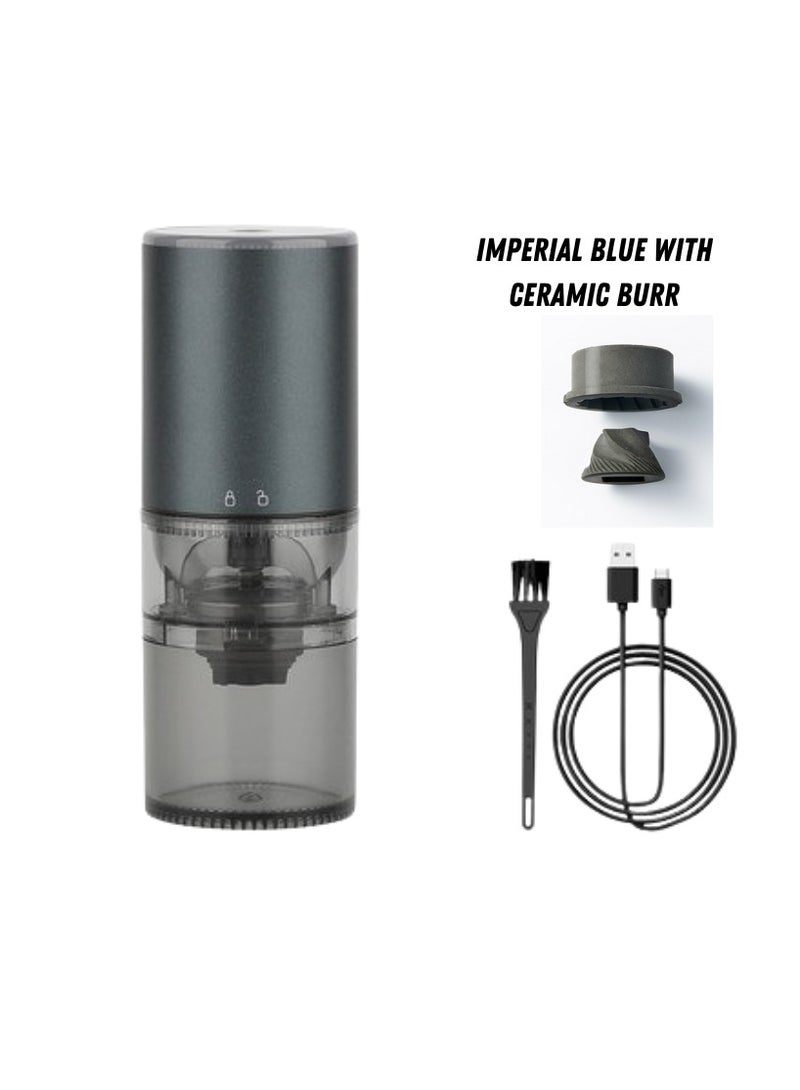 Electric automatic portable coffee grinder with ceramic burr - Dark Blue - Image 1