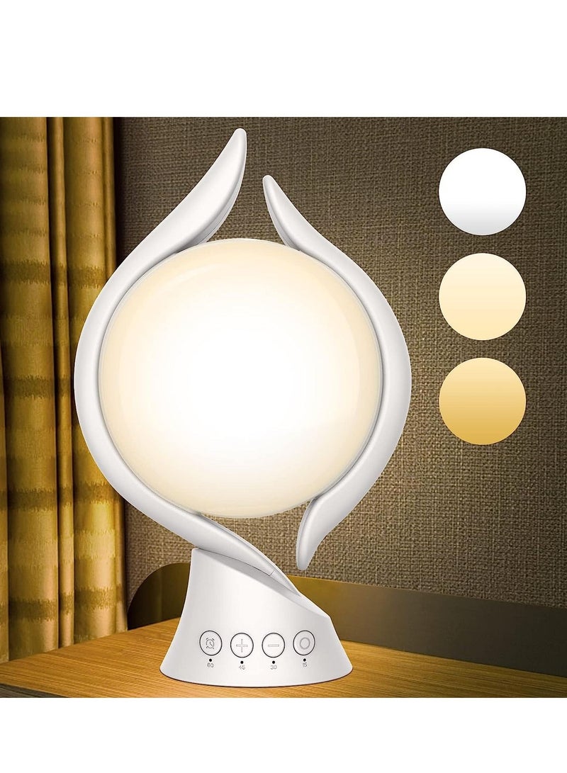 Light Therapy Lamp 10000 Lux, UV-Free Lamps Adjustable Temp/Brightness, Timer & Memory Function, Full Spectrum, Bright Seasonal Sun for Bedroom, Office