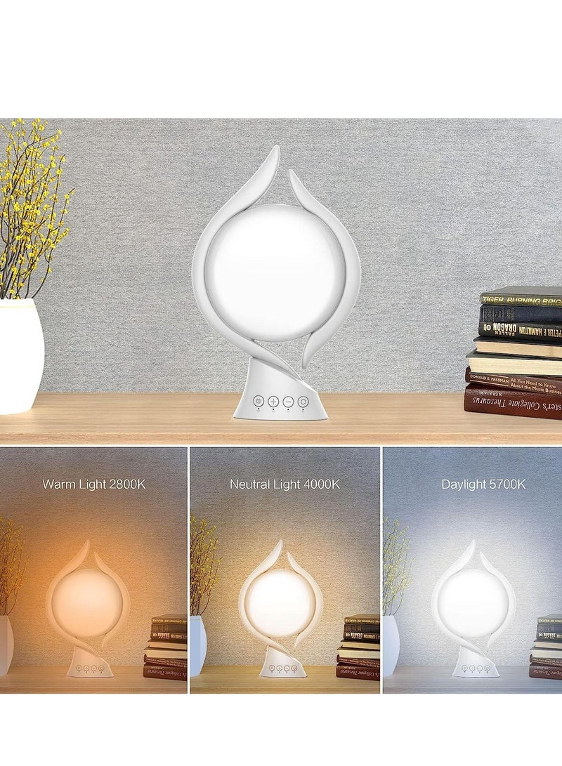 Light Therapy Lamp 10000 Lux, UV-Free Lamps Adjustable Temp/Brightness, Timer & Memory Function, Full Spectrum, Bright Seasonal Sun for Bedroom, Office
