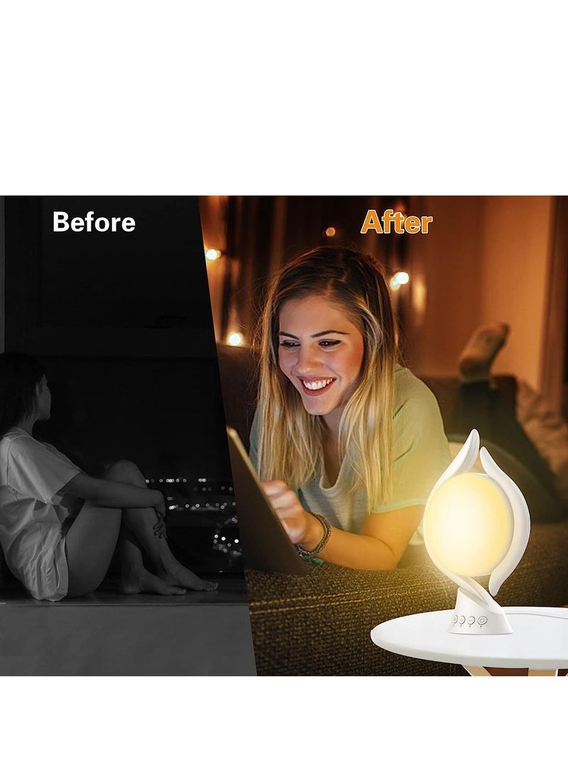 Light Therapy Lamp 10000 Lux, UV-Free Lamps Adjustable Temp/Brightness, Timer & Memory Function, Full Spectrum, Bright Seasonal Sun for Bedroom, Office