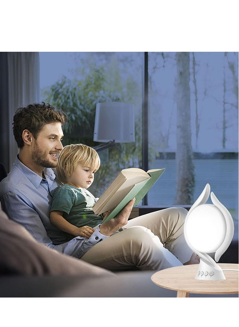 Light Therapy Lamp 10000 Lux, UV-Free Lamps Adjustable Temp/Brightness, Timer & Memory Function, Full Spectrum, Bright Seasonal Sun for Bedroom, Office