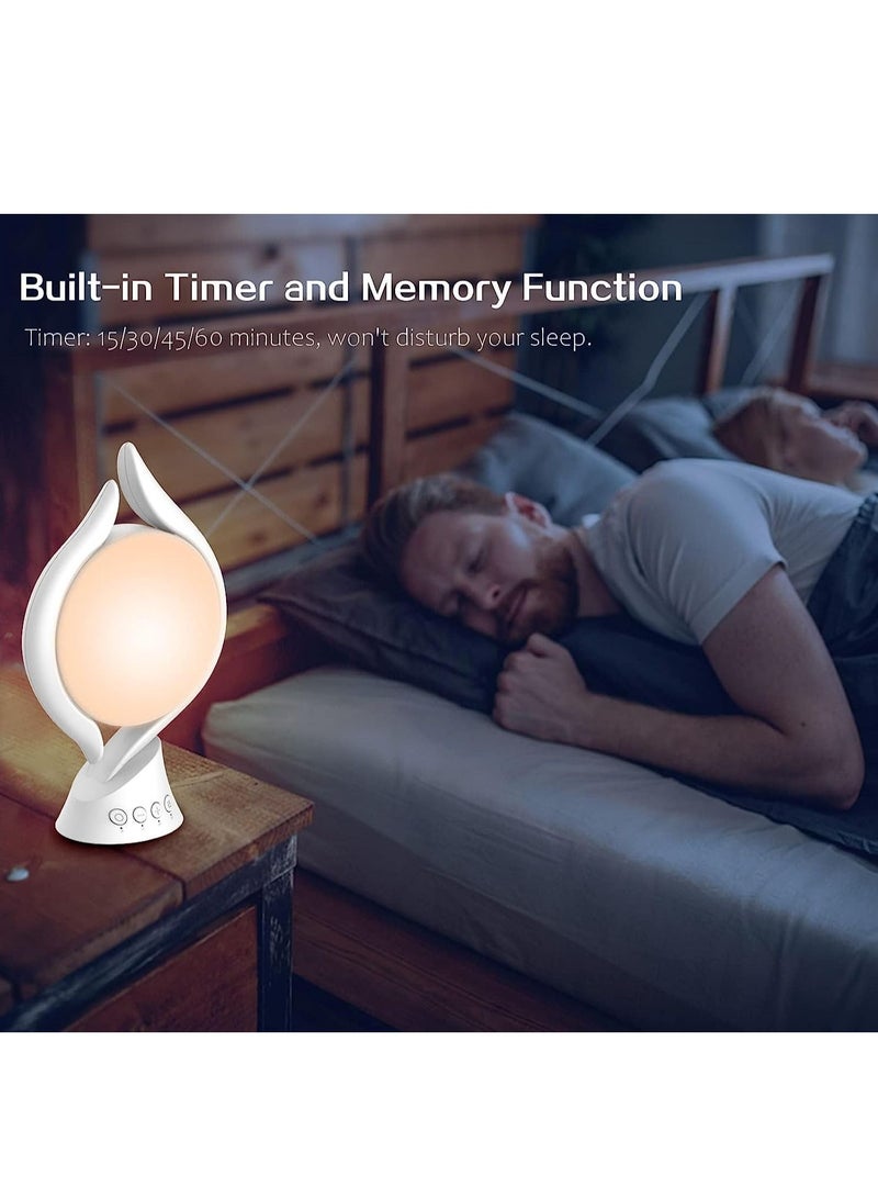 Light Therapy Lamp 10000 Lux, UV-Free Lamps Adjustable Temp/Brightness, Timer & Memory Function, Full Spectrum, Bright Seasonal Sun for Bedroom, Office