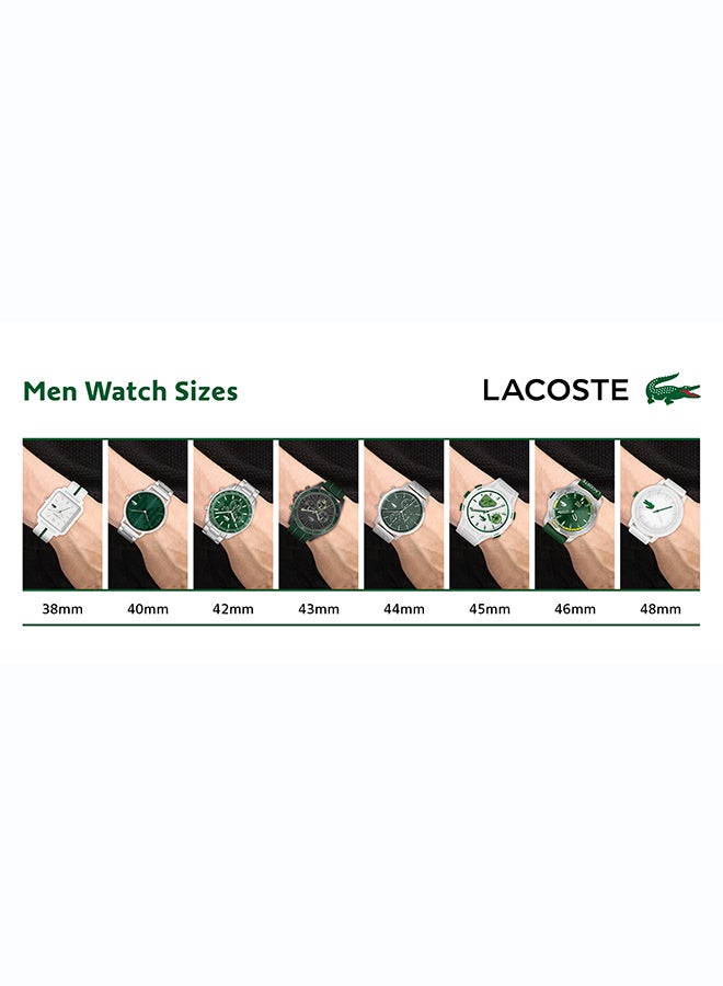 LACOSTE ساعة يد رجالية من السيليكون بعقارب دائرية الشكل 2011308 - 42 ملم - Image 4