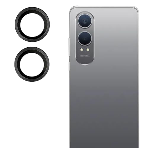 ZARALA Camera Ring Lens Protector for OnePlus Nord CE4 Lite 5G | 9H Hardness, Full Coverage Camera Metal Ring Ultra-Thin/Clear - Black - Image 1