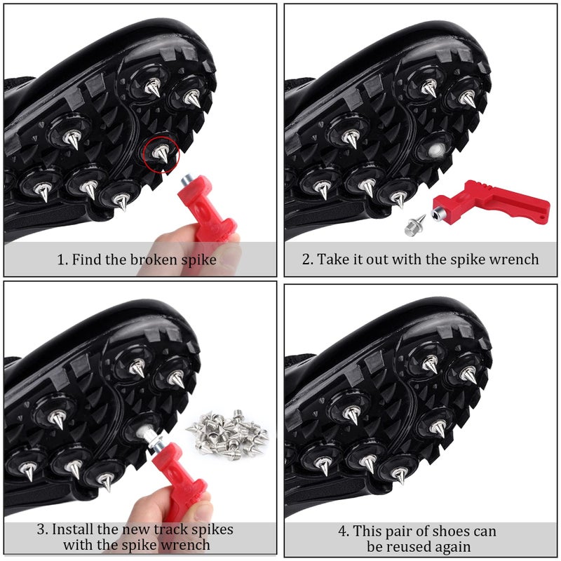 120PCS 1/4in Stainless Steel Track u0026 Cross Country Spikes for Golf, Sprint Sports, Short Running Track Shoes - Includes Spike Wrench - Image 4
