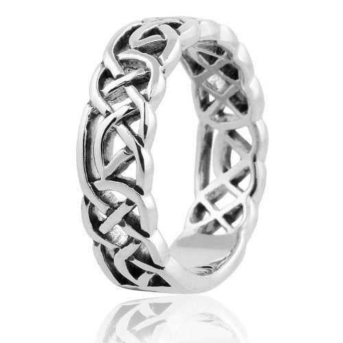 Mimi Silver Sterling Silver Woven Celtic Knot Trinity Band Ring - Size 5 - Image 2