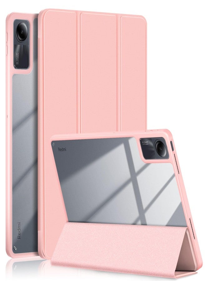 Gylint Case for Xiaomi Redmi Pad SE 11'' 2023, Hybrid Slim Case Cover [Built-in Pencil Holder] Shockproof Cover with Clear Transparent Back Shell for Xiaomi Redmi Pad SE Pink - Image 1