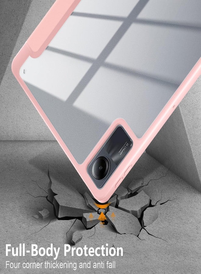 Gylint Case for Xiaomi Redmi Pad SE 11'' 2023, Hybrid Slim Case Cover [Built-in Pencil Holder] Shockproof Cover with Clear Transparent Back Shell for Xiaomi Redmi Pad SE Pink - Image 5