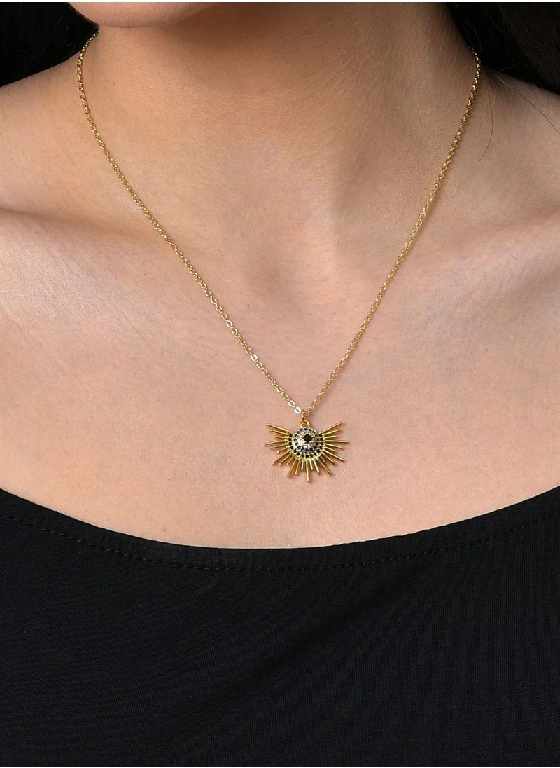 SOHI Gold Plated Stone Designer Pendant