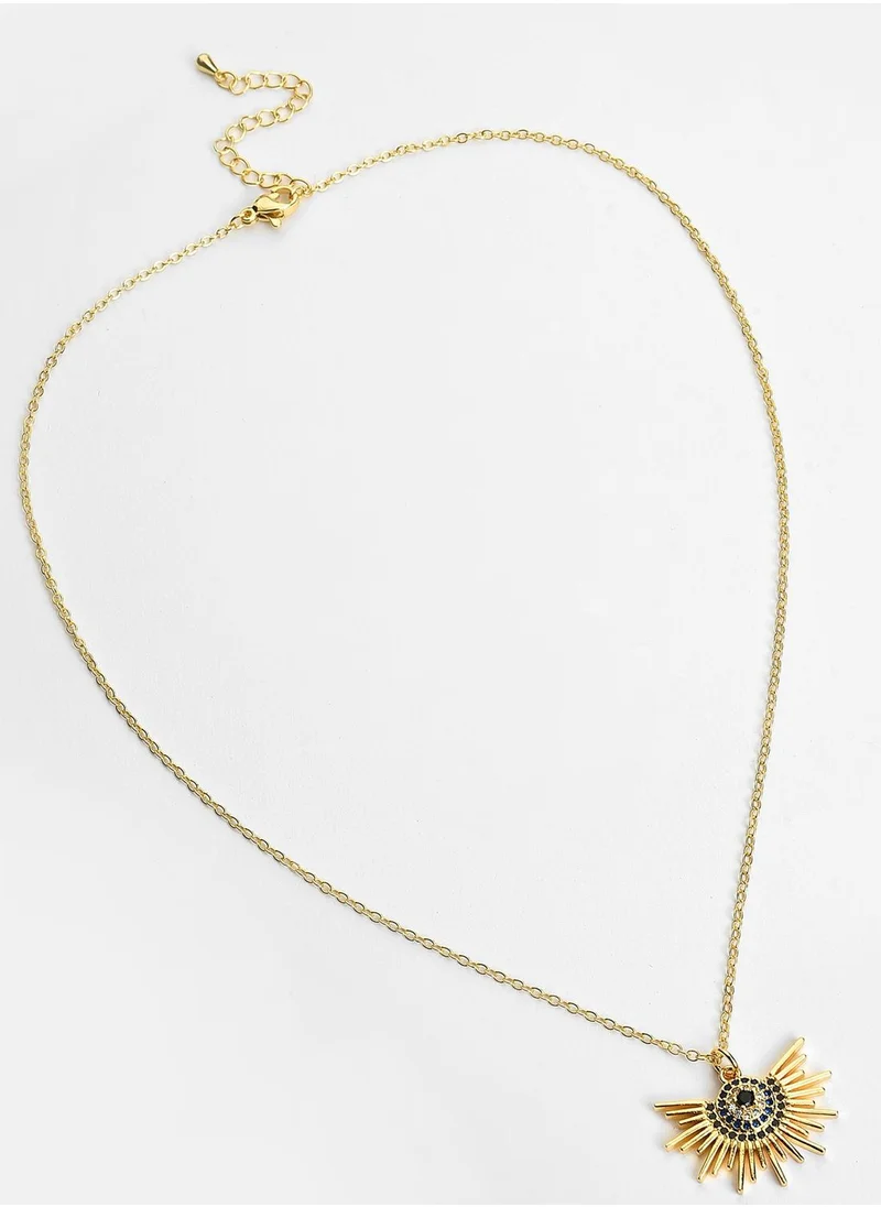 SOHI Gold Plated Stone Designer Pendant