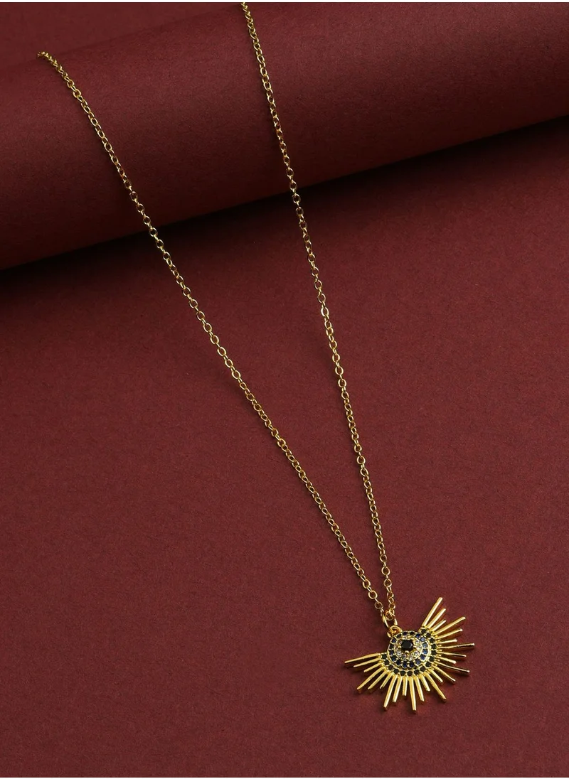 SOHI Gold Plated Stone Designer Pendant