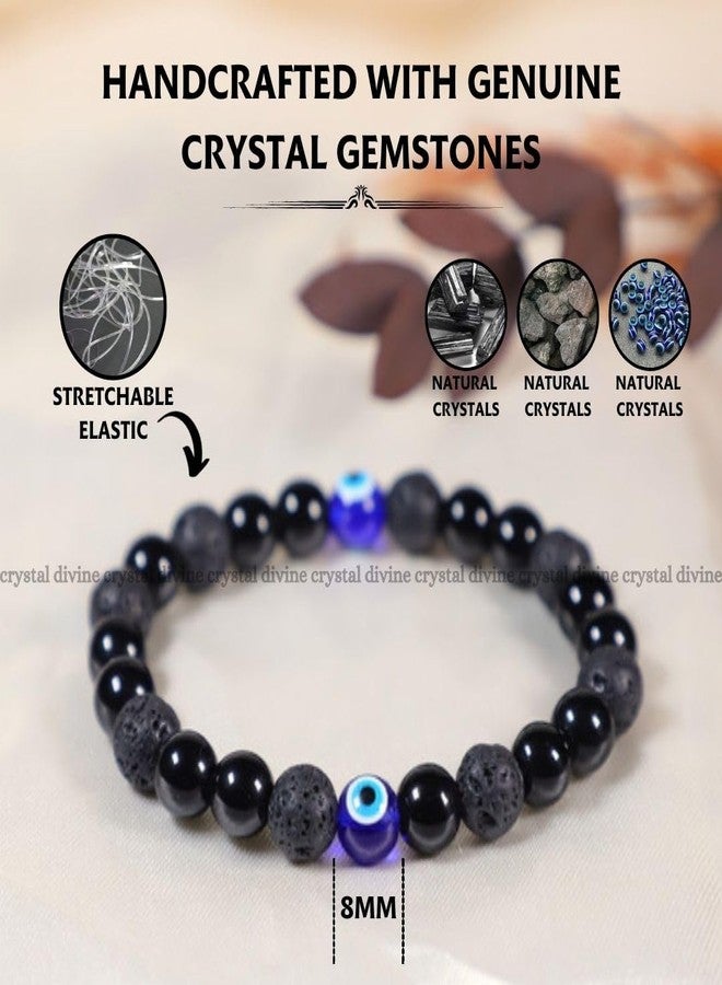 Crystal Divine Evil Eye Healing Crystal Bracelet For Woman 8mm Money Magnet Bracelet For Girls Crystal For Men Friendship Gifts Hand Couple Aesthetic Bracelets For Gifts. - Image 4