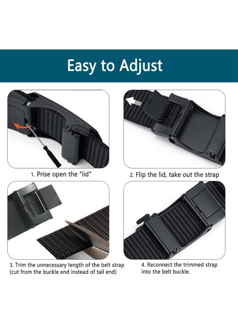Automatic Nylon Belt for Men & Women - Fashionable, Adjustable, Durable, and Comfortable Waist Belt for Casual & Formal Wear, Everyday Use, and Outdoor Activities Blue - Image 4