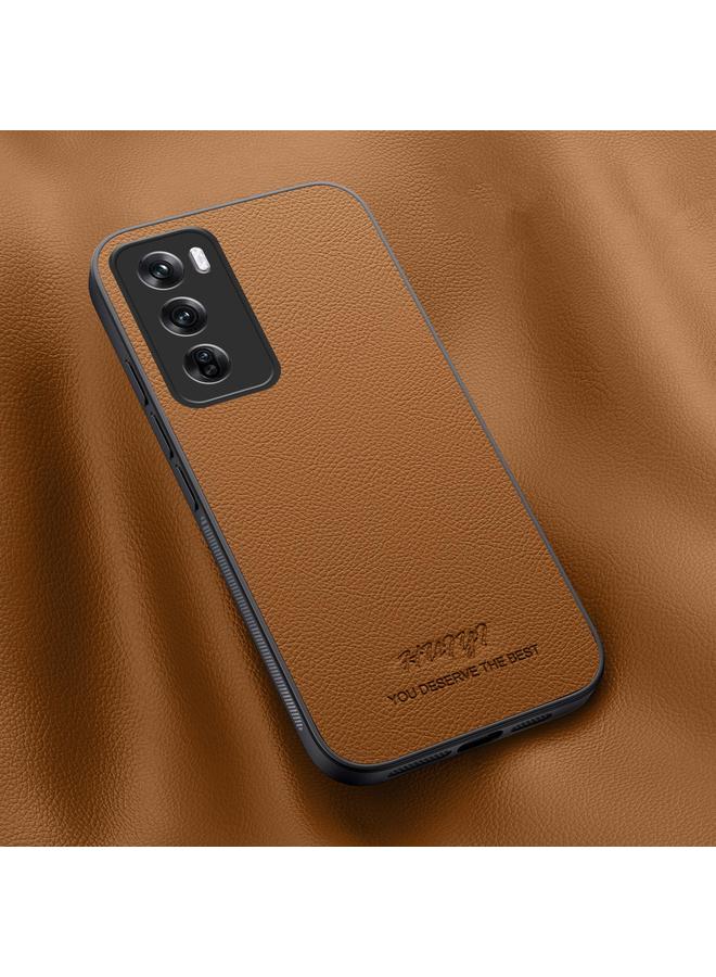 The Bros Case For OPPO Reno12 5G Global HUIYI Leather Magnetic Phone Case