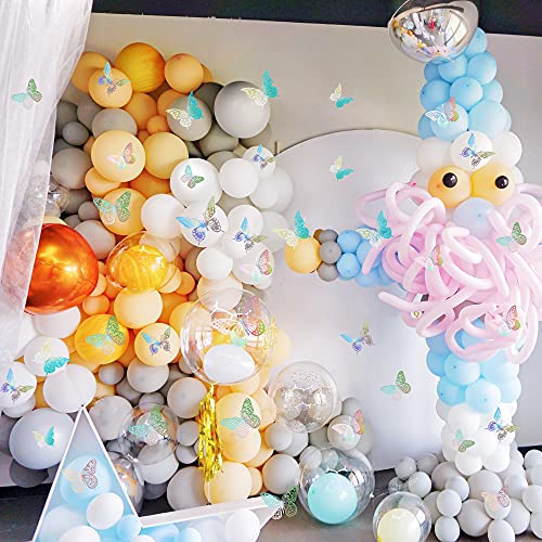 SAOROPEB 3D Butterfly Wall Decor, 72 Pcs 3 Styles 3 Sizes, Removable Metallic Wall Sticker Room Mural Decals for Kids Bedroom Nursery Classroom Party Decoration Wedding Decor DIY Gift (Laser) - Image 2