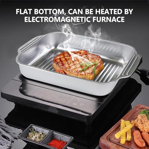 Touchcart Stainless Steel Serving Tray with Lid 32×19×6 CM Deep | Heavy Duty Buffet Steam Table Pan for Catering, Hotel & Home | Multipurpose Roasting, Baking & Food Storage Tray (Silver, 1 Pc) - Image 3