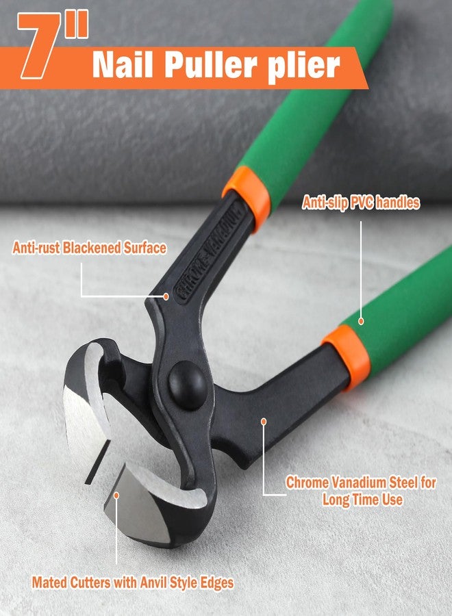 LEONTOOL End Cutting Pliers 7 Inches PVC Handle Nail Puller Pincer for Women Wire Cutting, Shoe Heel Repair - Image 2