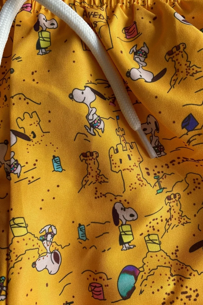 Podium Giyim Podium Clothing New Season Kids Boys Snoopy Cartoon Character Patterned Quick Drying Mesh Shorts Swimsuit