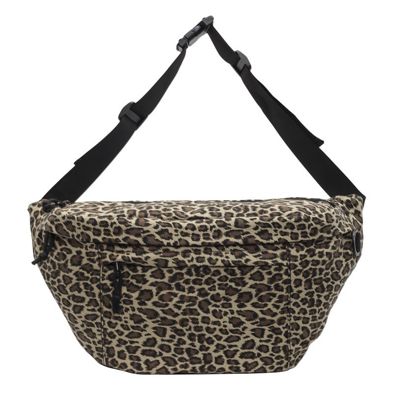 Leopard Print Crossbody Small Bag Korean Instagram Popular Chest Bag Women'S Commuter Small Satchel All-Match Mobile Phone Waist Bag - Image 1