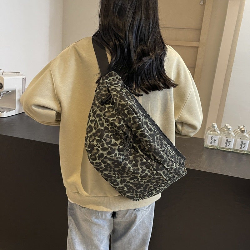 Leopard Print Crossbody Small Bag Korean Instagram Popular Chest Bag Women'S Commuter Small Satchel All-Match Mobile Phone Waist Bag - Image 4