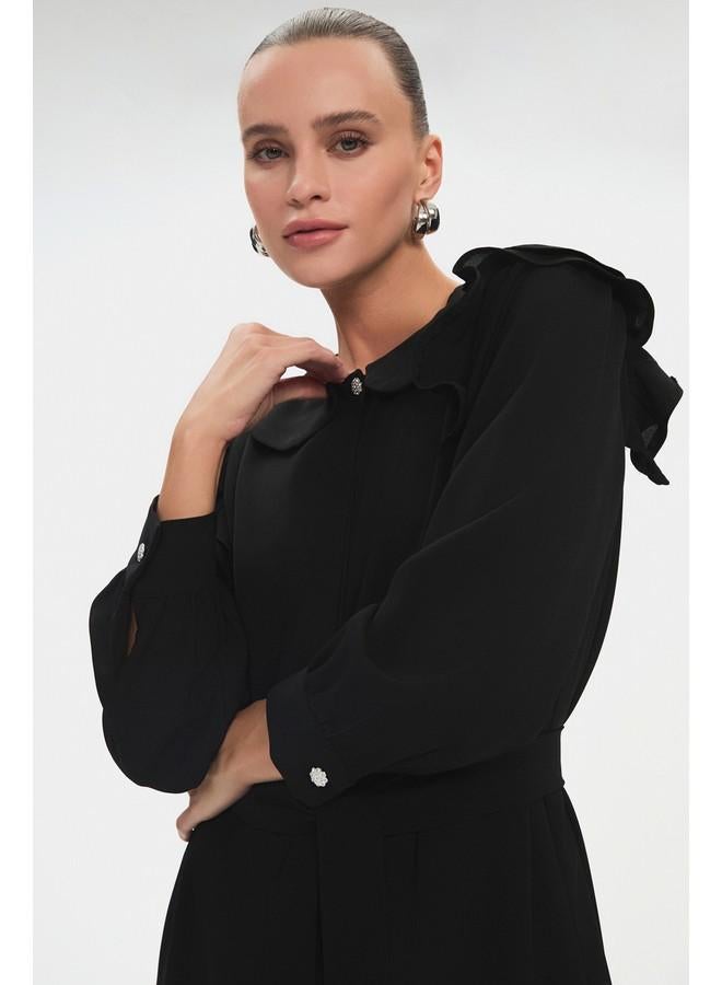 جون فستان ماكسي بياقة مكشكشة - Image 4