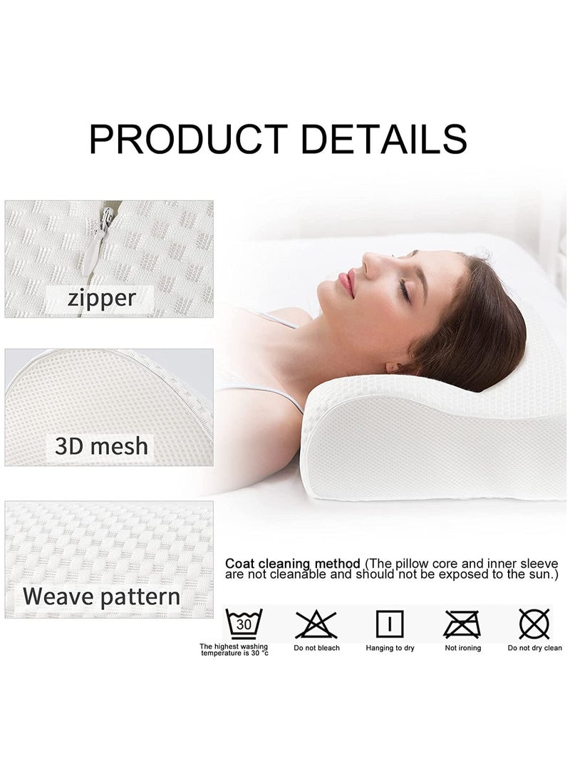 ELTRAZONE - Memory Foam Pillow (23.6"x13.8"), Findigit Cervical Neck Support Pillow for Sleeping, Contour Ergonomic Orthopedic Pillow for Back, Side Sleeper - Image 1