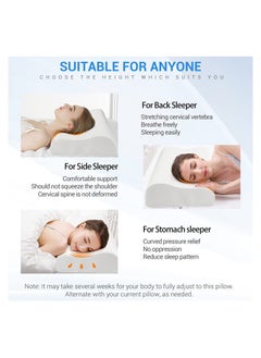 ELTRAZONE Memory Foam Pillow (23.6"x13.8"), Findigit Cervical Neck Support Pillow for Sleeping, Contour Ergonomic Orthopedic Pillow for Back, Side Sleeper  - Image 4