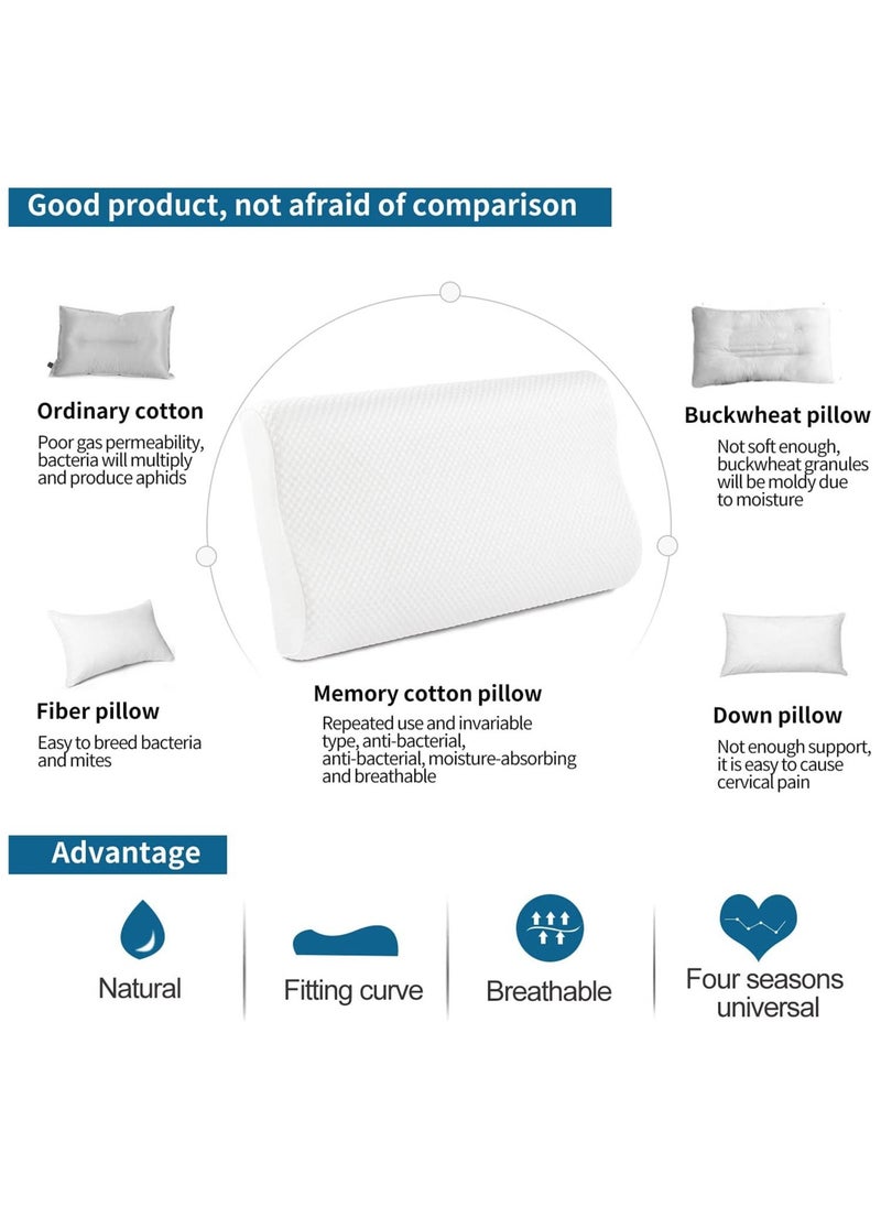 ELTRAZONE - Memory Foam Pillow (23.6"x13.8"), Findigit Cervical Neck Support Pillow for Sleeping, Contour Ergonomic Orthopedic Pillow for Back, Side Sleeper - Image 1
