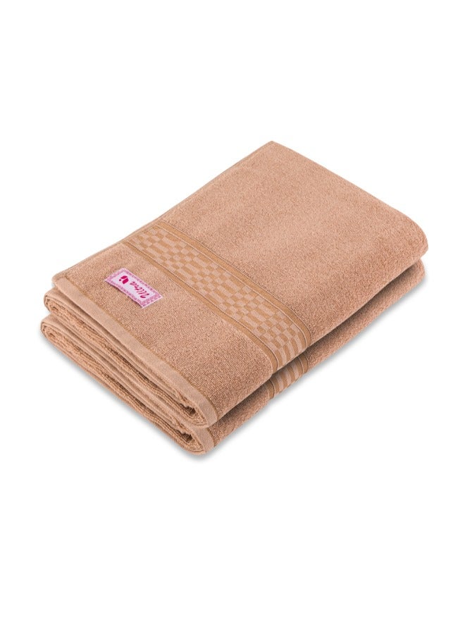 BYFT Home Ultra (Beige) Premium Cotton Bath Sheet (90 X 180 Cm-Set Of 2) Highly Absorbent, High Quality Bath Linen With Checkered Dobby 550 Gsm - Image 3