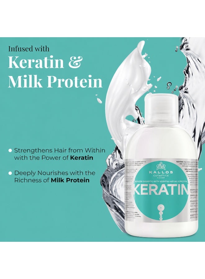Kallos Keratin Shampoo with Keratin & Milk Protein – Hair Repair Shampoo for Damaged Hair - Image 5