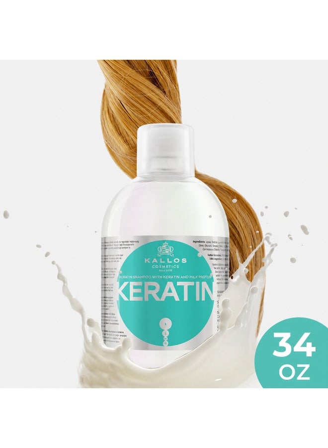 Kallos Keratin Shampoo with Keratin & Milk Protein – Hair Repair Shampoo for Damaged Hair - Image 3