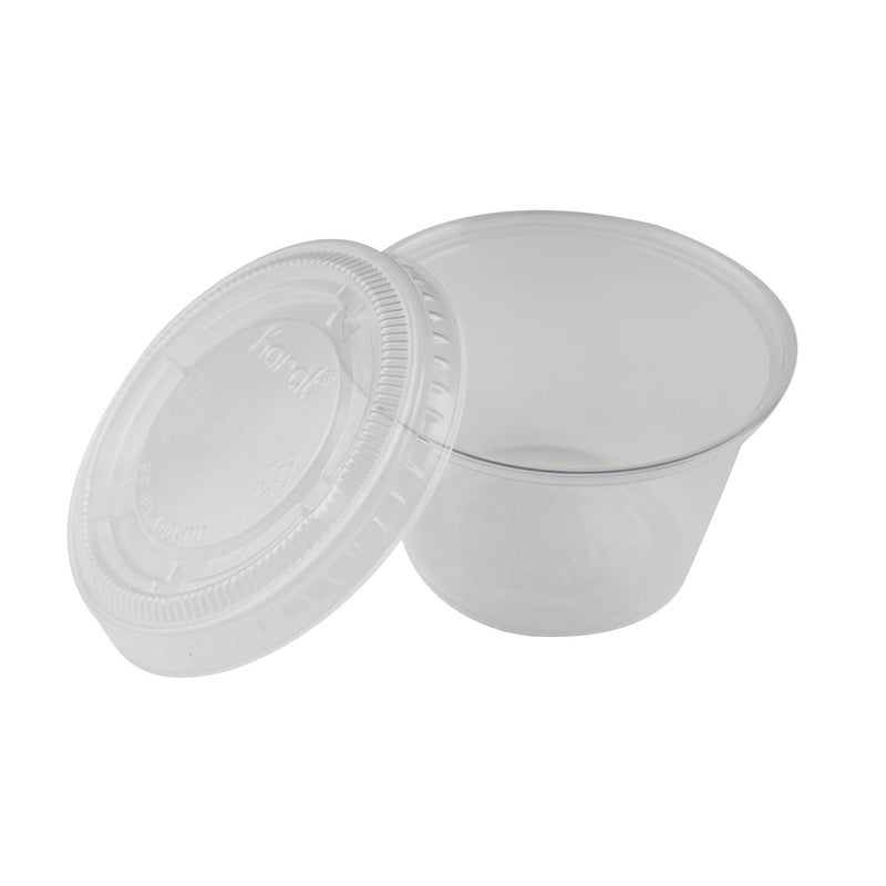 Karat FP-PL400-PP 3.25 oz., 4 oz. & 5.5 oz PP Portion Cup Lids (Case of 2500) - Image 3