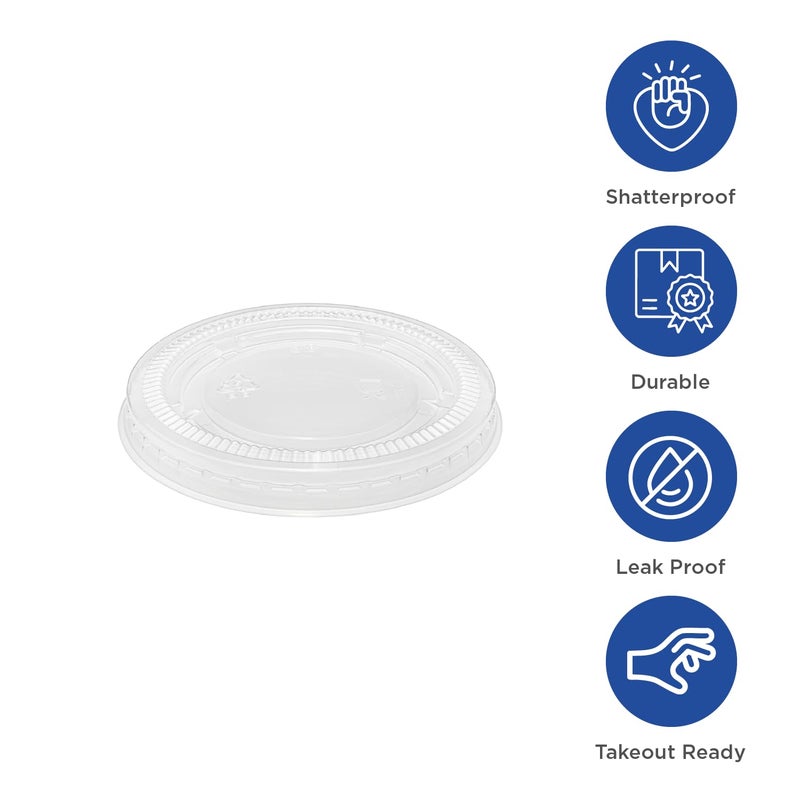 Karat FP-PL400-PP 3.25 oz., 4 oz. & 5.5 oz PP Portion Cup Lids (Case of 2500) - Image 2
