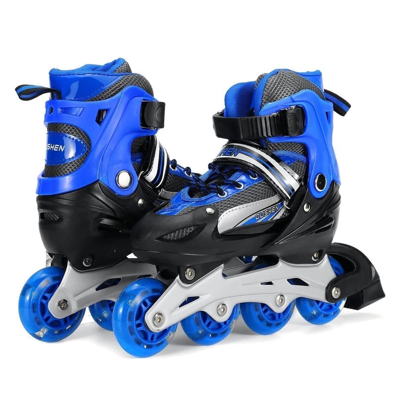 TEKCOOL 4 Wheels Adjustable Inline Skates Skating Shoes for Boys Kids Girls Skating Shoe Adjustable Roller Blades Age 6 to 15 Years PU Strong Wheels Aluminium with LED Flash Light on Wheels - Image 2