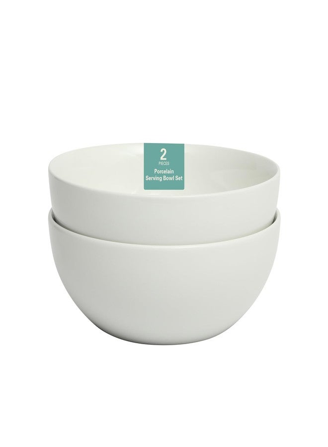 Gibson Home Great Essentials 2 Pack 100 OZ 10" Deep Salad Serving Bowl Set for Kitchen - Porcelain - Dishwasher and Microwave Safe - Image 1