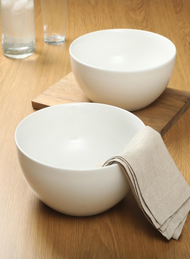 Gibson Home Great Essentials 2 Pack 100 OZ 10" Deep Salad Serving Bowl Set for Kitchen - Porcelain - Dishwasher and Microwave Safe - Image 4