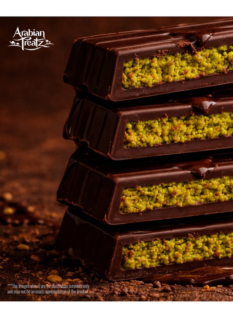 Arabian Treatz Dark Chocolate with Kunafa & Pistachio 250g | Premium UAE Chocolate | Rich Dark Chocolate Dessert - Image 5